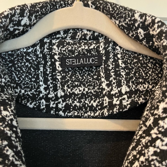 Stella Luce Black and White Checkered Belted Wrap Coat Jacket Women’s | XL - Picture 4 of 7